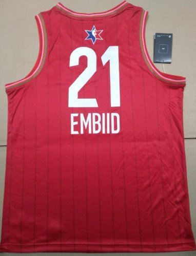 21 Embiid 2020 All star game jersey red